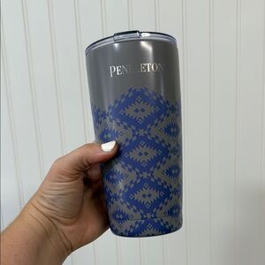 Pendleton Blue and Gray Geometric Tumbler 20oz Limited Edition Travel Mug